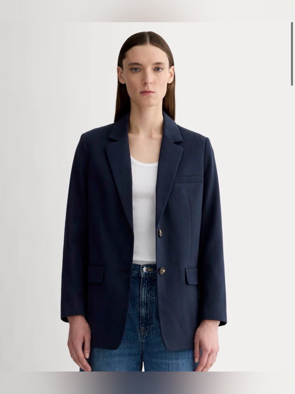Everlane Women’s Oversized Navy Single-Breasted Blazer Size 10 NWT